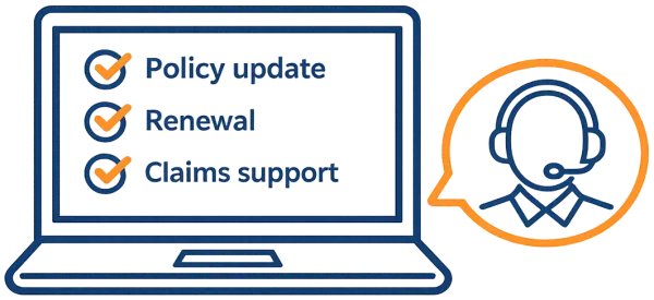 Insurance support before and after purchase